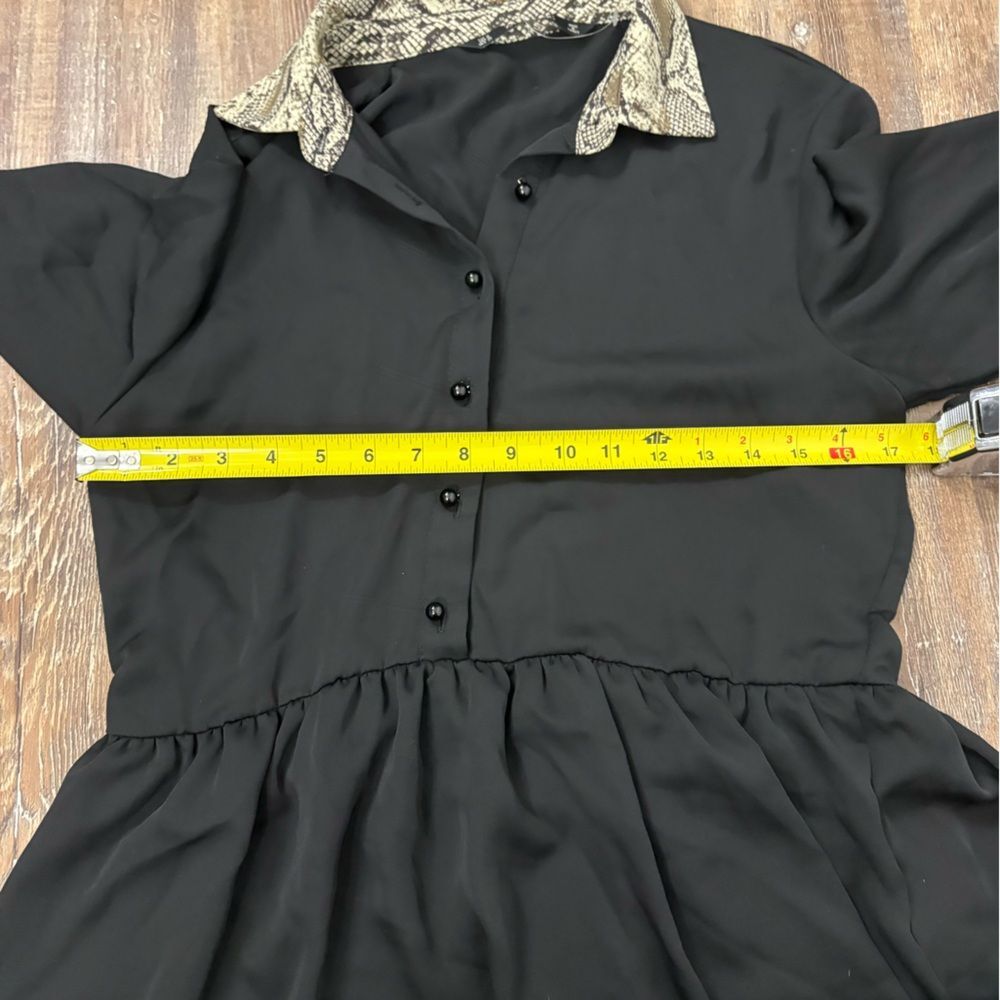 Zara Basic Black Python Snake Trim Mini Dress Siz… - image 14